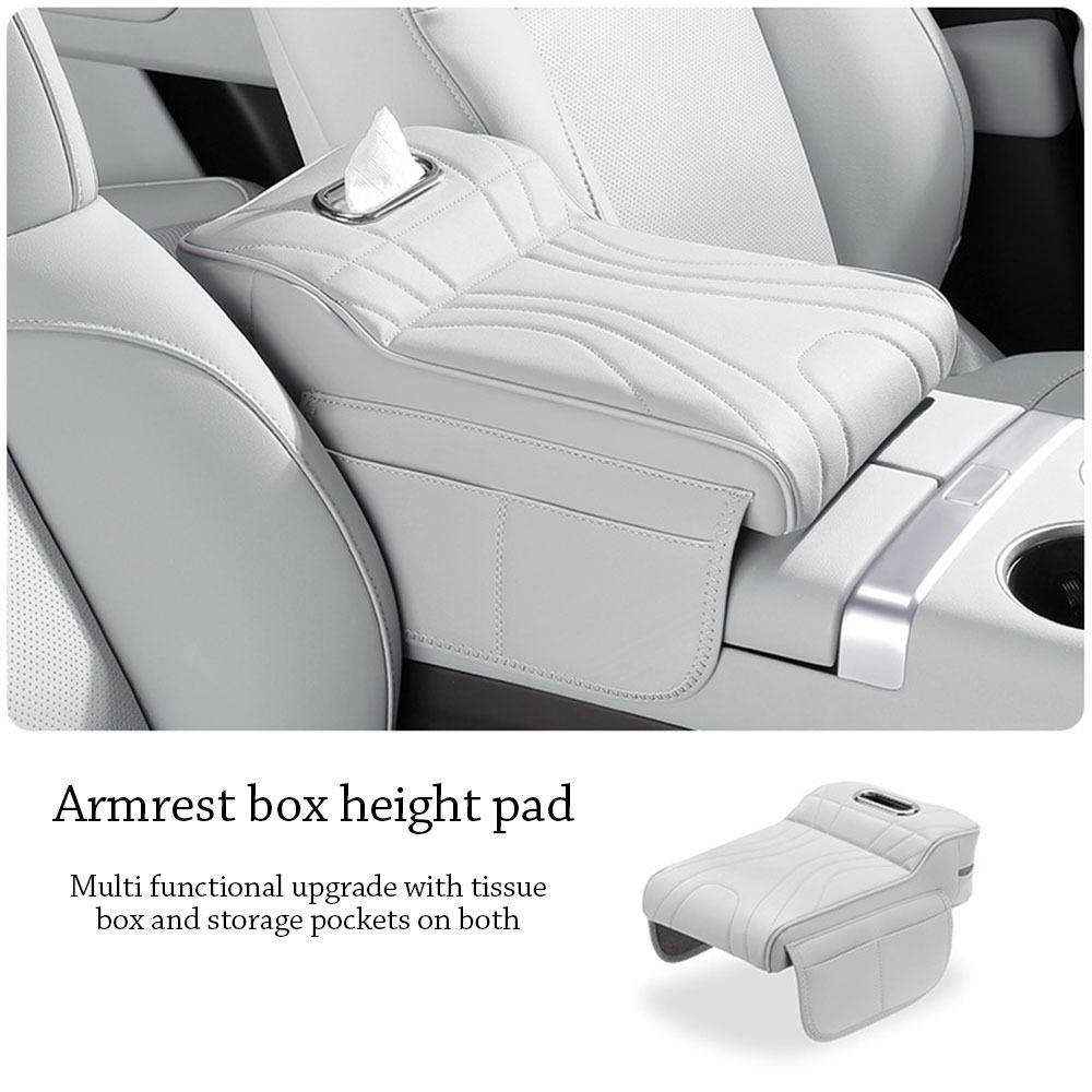 

Multifunctional Center Console Armrest Cushion Portable Tissue Box Durable Storage Box Universal белый