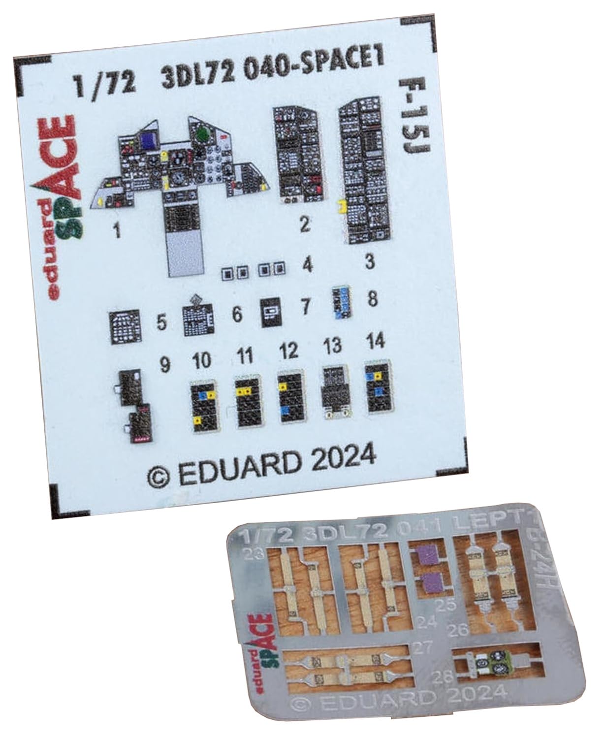

Eduard Масштаб 1/72 Космический F-15J Набор 3D декалей для интерьера и фототравления (для Fine Molds) Декали для пластиковой модели EDU3DL72040