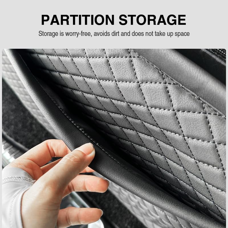 Toyota Series Trunk Storage PU Multifunctional Back Door Large Capacity Storage Fits 2015 and later Black Alphard/Vellfire 40/30 Pocket, Leather,