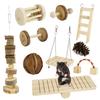 Hamsterspielzeug Set Kaninchen Maus Natürlich Kleintier Holz Meerschweinchen Spielzeug Zahnreinigung Mahlen Pflege Kauspielzeug