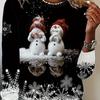 Directional large size women's round neck long sleeve Christmas digital printed T-shirt directional