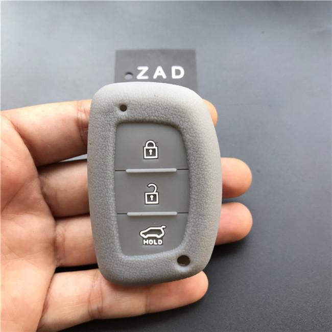 ZAD 3 button silicone rubber car key case cover holder set for hyundai tucson mister ix35 solaris i25 i30 accent smart key case