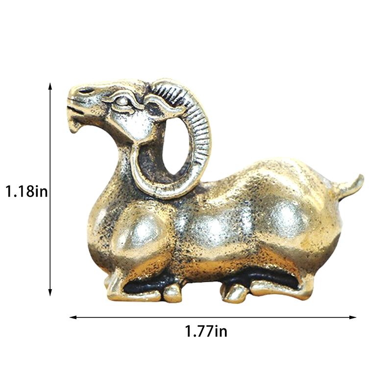 Brass Goat Figurines Animal Miniature Crafts Tabletop Pet Toy Decorations Tea Set Decoration Pieces