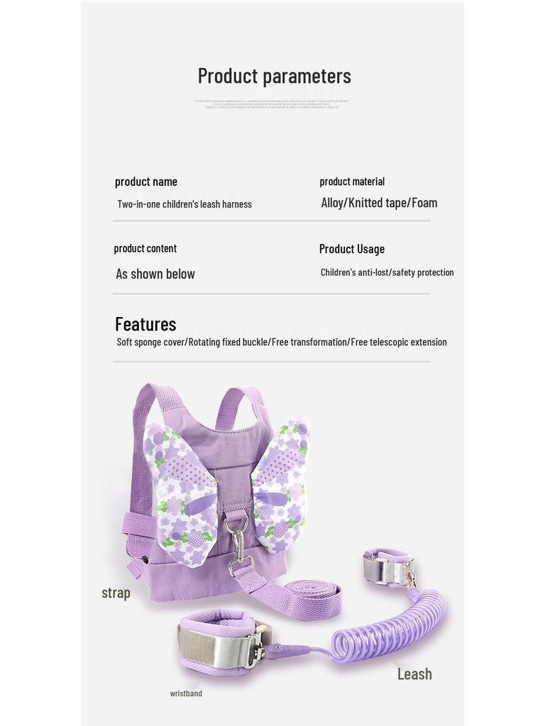 Child Safety Anti-Lost Strap with Traction Rope and Wristband