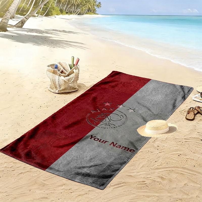 AFC Ajax Custom Name Print Beach Towel, Large Soft Quick Dry Towel for Beach Camping Swimming