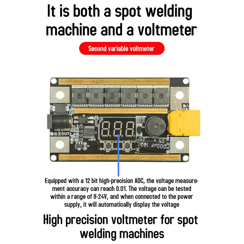 99 Gears 8V-24V Spot Welder Kit Digital Power Adjustable Spot Welding Pen Control Board Nickel Sheet For 18650 Lithium Battery