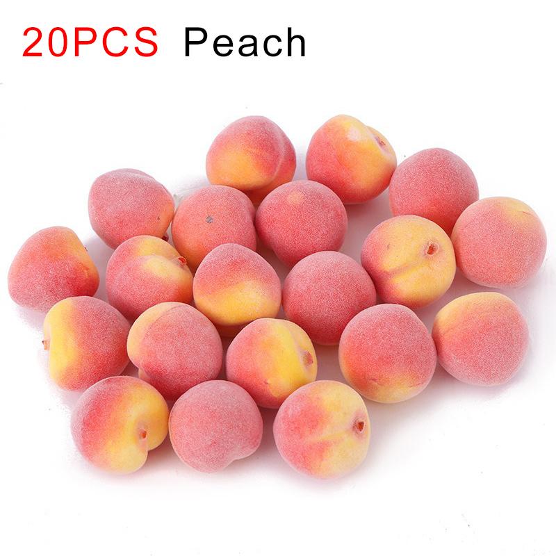 

20PCS/Pack Simulated Peach Miniatures Fake Mini Foam Models DIY Handicraft Window Layout Display Materials Photography Props ZYF