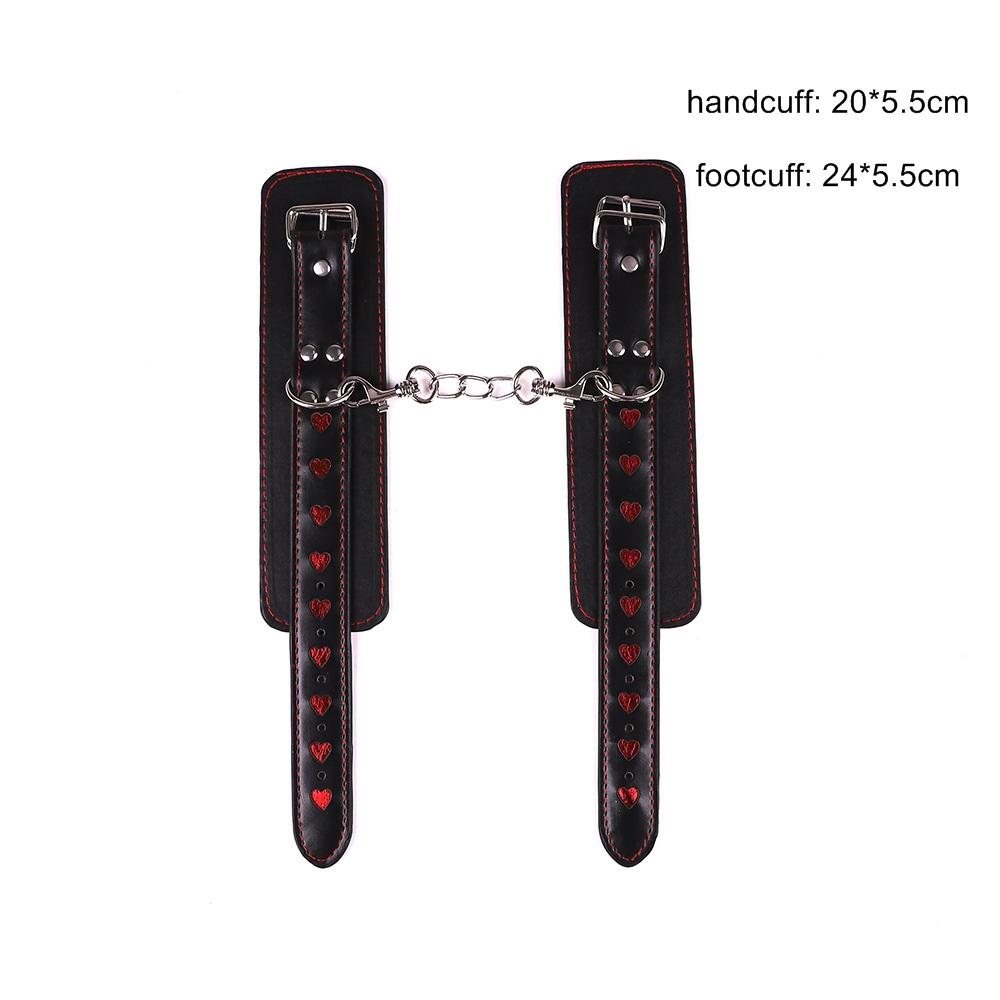 Red Heart Handcuffs Sex Toys Flirt Bondage Boutique Leather Soft Harness  Game Wrist Ankle Restraints Slave Fetish Lover