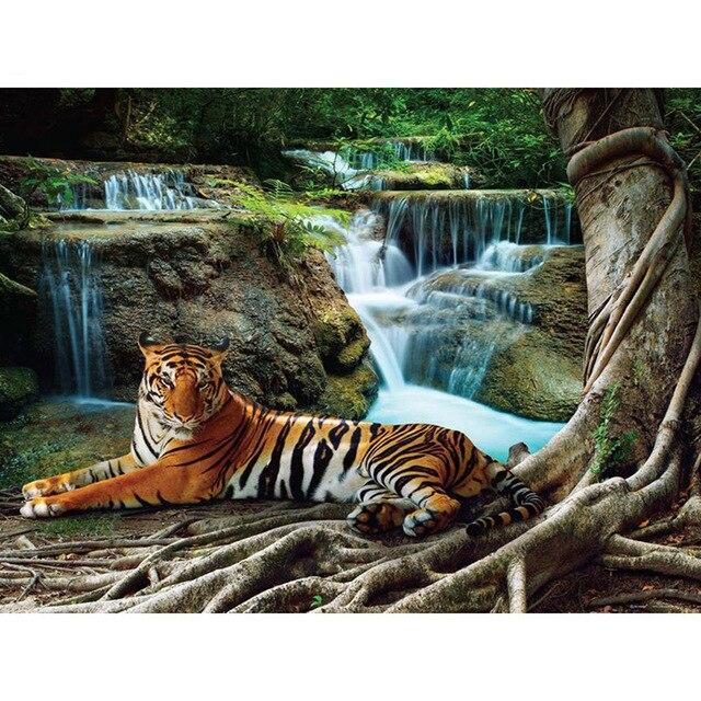 5D diamantová maľba zvieratká Tiger Diamantová mozaika DIY Plný štvorcový/okrúhly Živica Diamantové vyšívanie Krížové vyšívanie drahokamu Nástenné umenie