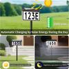 Solar Adressschild, Beleuchtete Hausnummern für Außen mit Erdspieß, Wandmontiert oder im Boden Solar-Adressnummern für Hof, Garten, Straße, Zuhause