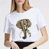 Women Tshirt Summer Round Neck Basic Cartoon Elephant Streetwear Trend Style 90S Short Sleeve Lady Clothes Female Tee Tops