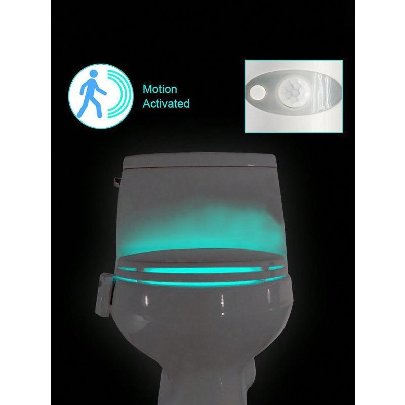 1pc 16-Color Led Toilet Seat Light With Motion Sensor For Bathroom Bathroom Decor Fall Decor
