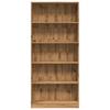 Artisan Oak Bookshelf 80 x 24 x 176 cm Engineered Wood