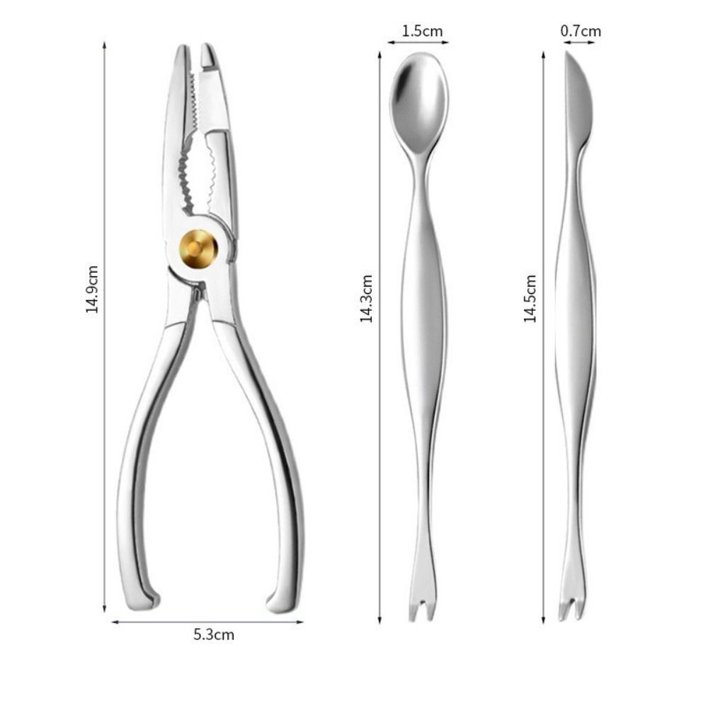 3pcs Zinc Zinc Zinc Alloy Crab Stripping Forceps High Hardness Crab Picks Spoons Set  Restaurant