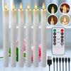 Rechargeable Flameless 9.6" Tea Light Candles with Remote & Type-C Charging Cable LED Flickering Dripping Wax Votive Candlestick