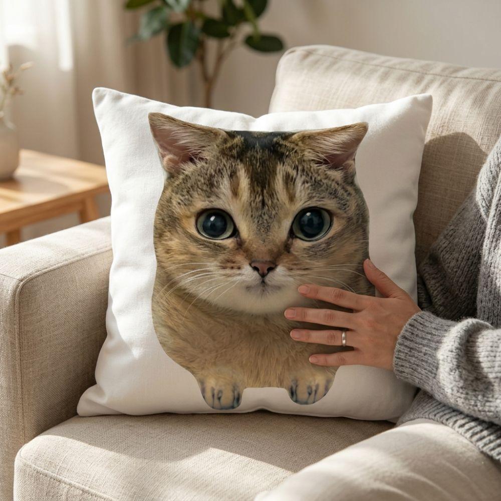 Comical Quirky Cat Print Cushion Humorous Animal Cat Image Pillow Funny Sofa Cushion Sofa