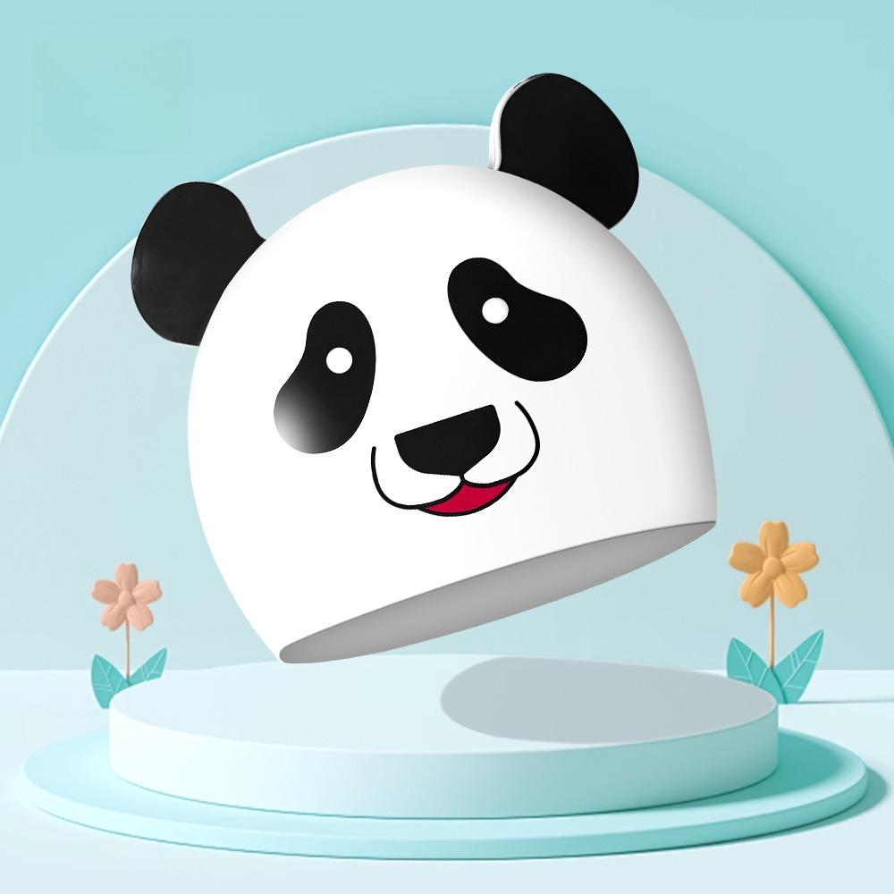 Large Swimming Caps Kids Ear Protection Long Hair Waterproof Silicone Swim Cap Swimming Hats Carton Print Swimming Accessories