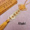 Five Emperors Alloy Copper Coins Car Pendant: Antique Chinese Knot Rearview Mirror Ornament