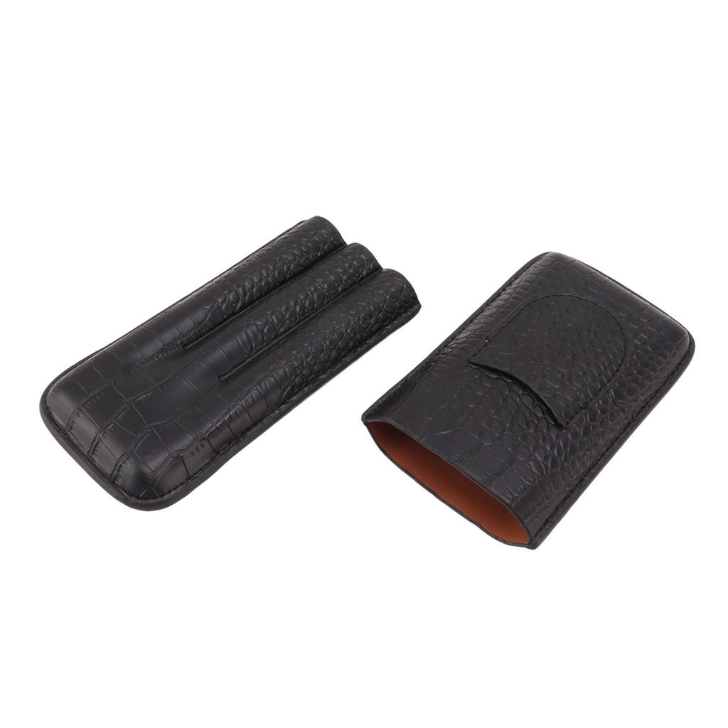 Portable Cigar Case 3 Holder Leather Humidor Box Cigar Moisturizing Protection Storage Bag