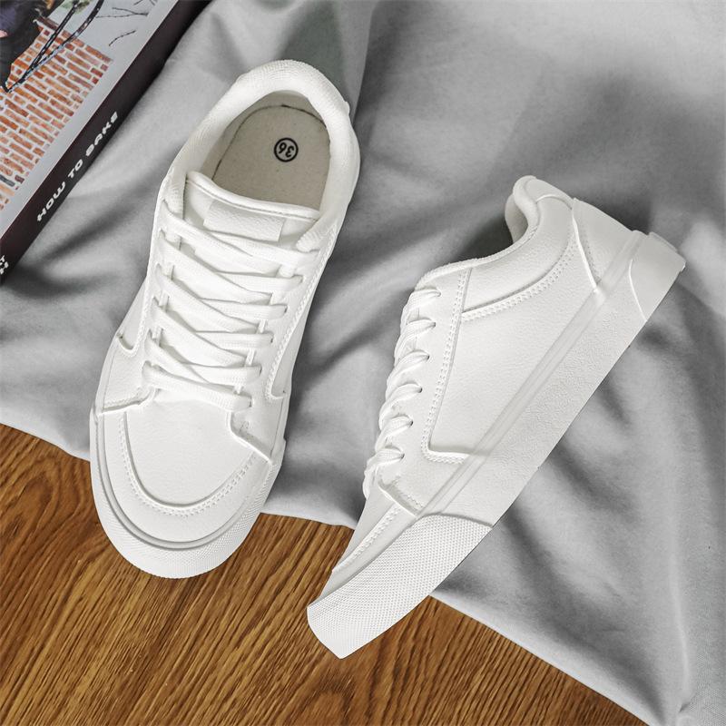 

Solid color canvas shoes 2025 new spring low-top microfiber leather surface trend versatile casual shoes little white shoes 44
