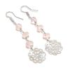 Rose Quartz Gemstone Handmade 925 Sterling Silver Jewelry Earring 2.56" GK-7348