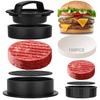 3 In 1 Stuffed Burger Press Patty Maker Rings Molds Kit,  with 100 Pcs Wax Hamburger Patty Paper,  for Slider/Pattie/Grilling