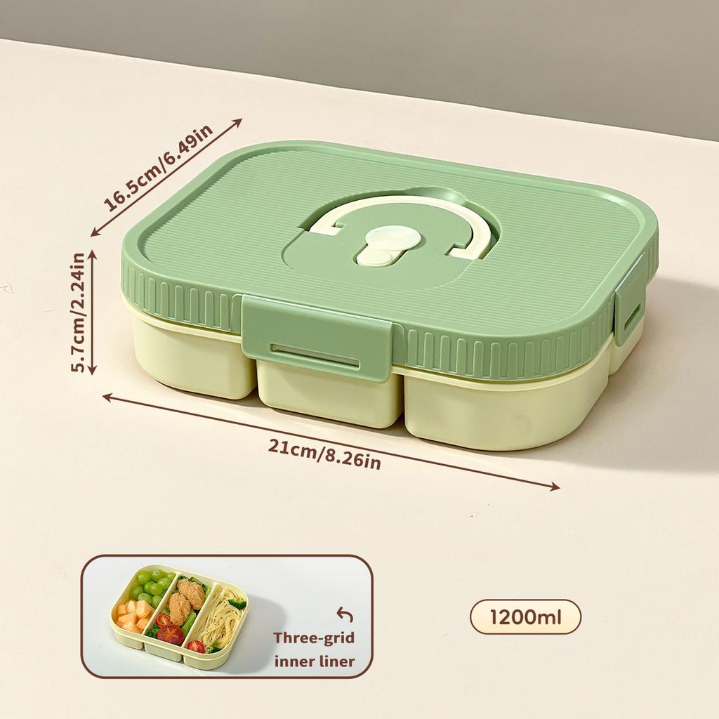 WORTHBUY Large Capacity Plastic Divided Bento Lunch Box Microwave Portable Leak-proof Cold And Hot Food Container For Student