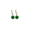 Green Agate Beaded Earrings: Retro Chinese Classical Style for Women