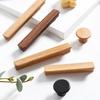 L Shaped Cabinet Pull Oak Walnut Bar Handle Elegant Wooden Knob