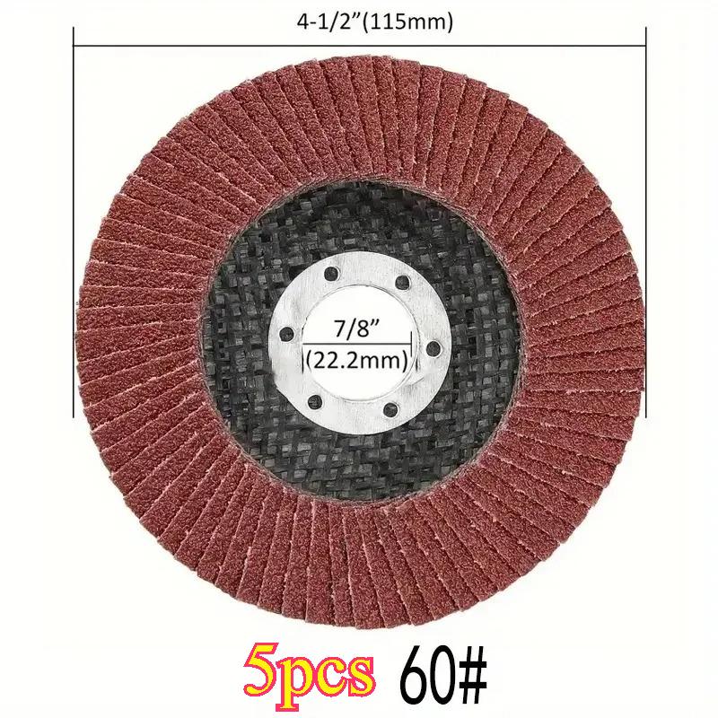 1-5 Stück 4,5 Zoll Schleifscheiben mit Lamellen 40-120 Körnung Schleifscheiben 4 1/2 Sortierte Schleifscheiben Aluminiumoxid Schleifmittel Schleifen