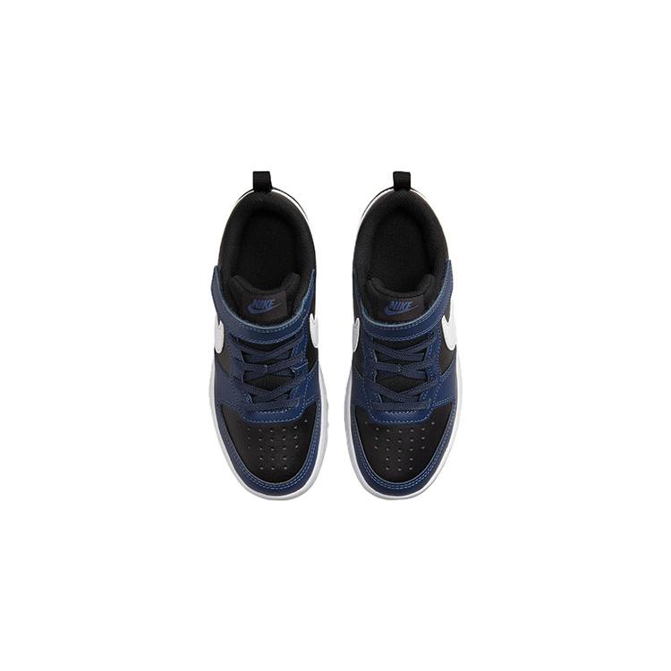 Nike Court Borough Low 2 Midnight Navy Black White PS BQ5451-404