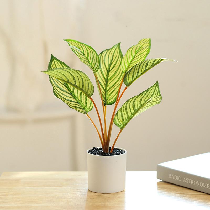 Fake Flowers And Leaves Green Plant Bonsai Creative Indoor Simulation Flower Artificial Plant Simulation Pot