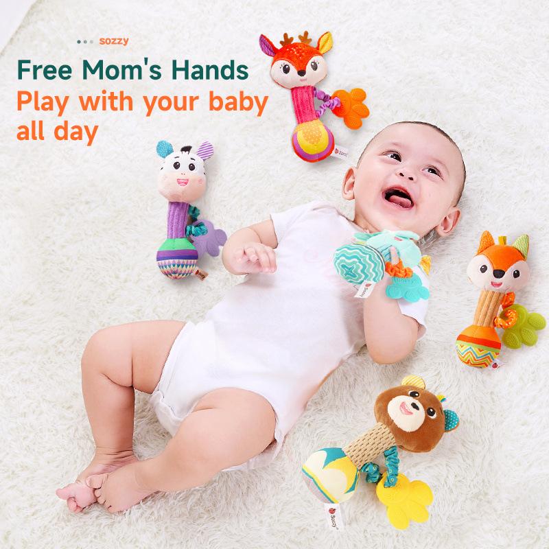 Baby Soft Rattles Newborn Toys Cute Animal Rattle Toy Infant Crib Bed Stroller Seat Toys Toddler Grab Ability Training Plush Toy