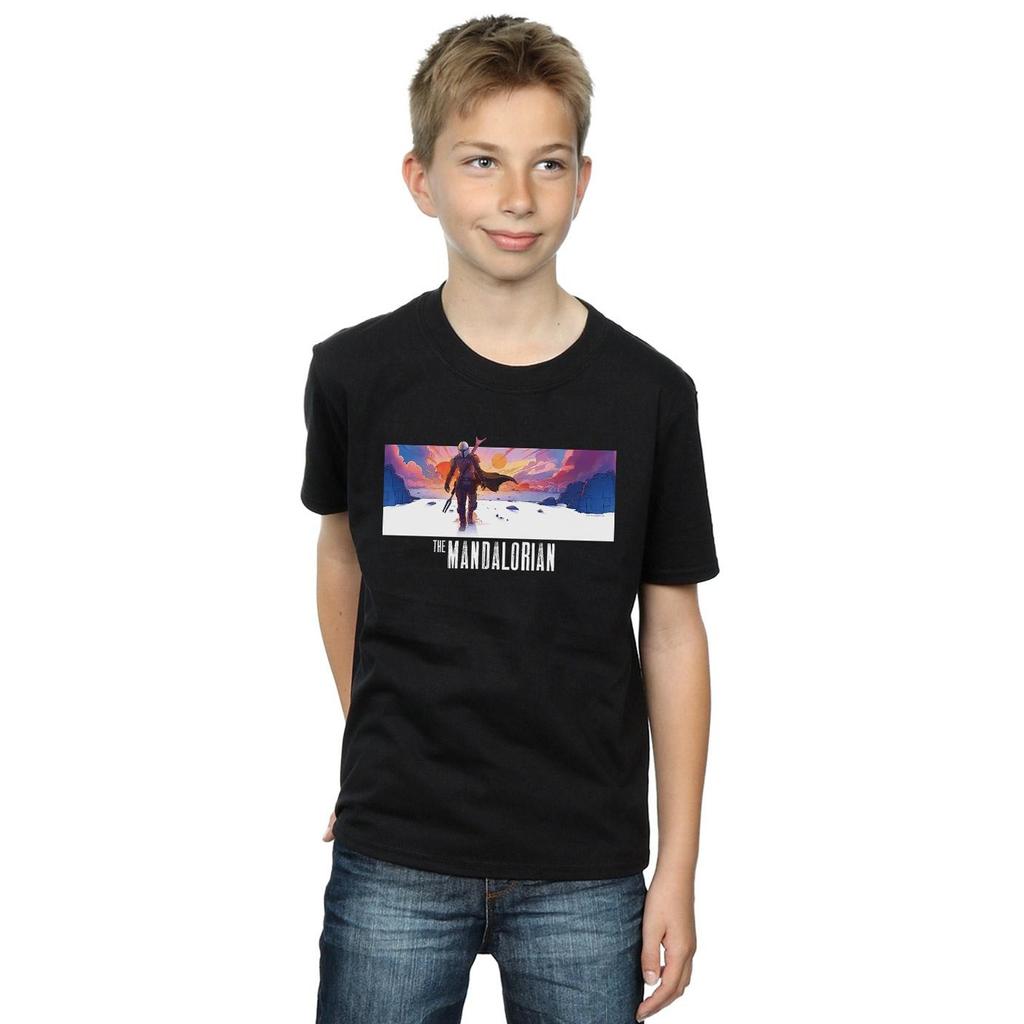 Star Wars Boys The Mandalorian Landscape T-Shirt