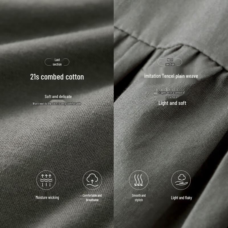 Chuyu Dámské 2025 Letní Volné Sešívané Tričkové Šaty