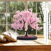 Bohemian Style Cherry Blossom Bonsai Tree, Pink Cherry Blossom, Desktop Decoration, Perfect Valentine's Day Gift, 2D