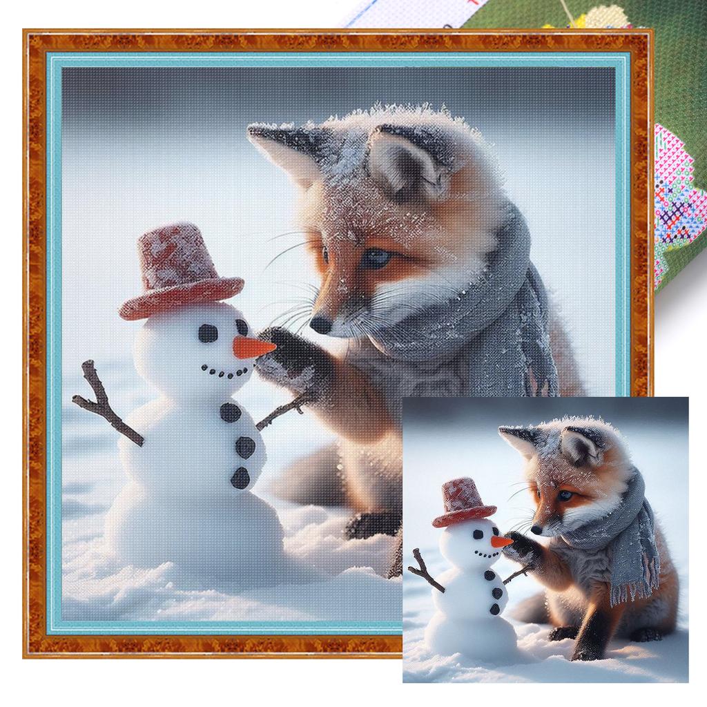 Animal Full 11CT DIY Stamped Printed Cross-Stitch Kits 40x40cm Cross Stitch Art and Crafts Kits for Adults Home Decor