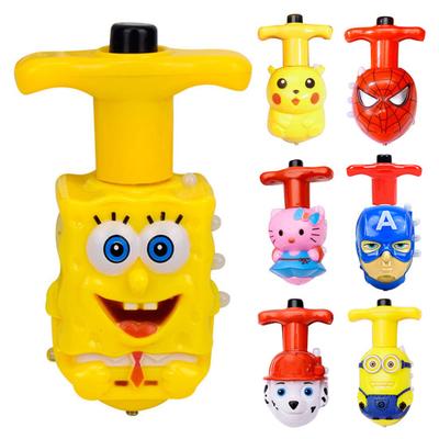 Cute Cartoon Children Colorful Luminous Spinning Top Gyro with Music Kids Gift