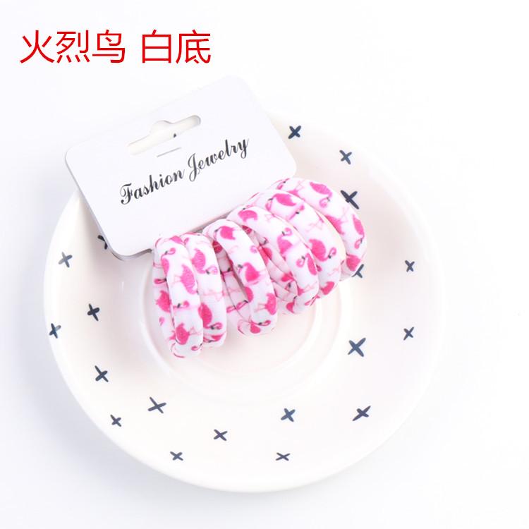 6Pcs/Set High Elasticity Printed Scrunchie Women Girls Children Elastic Hair Rubber Bands Accessories Tie Hair Rope Ring Holder