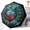 Underwater Kingdom Fish Pattern Umbrella, Portable and Foldable Design, 8 Ribs, a Casual Accessory for Halloween, Christmas, and Birthday Gifts.