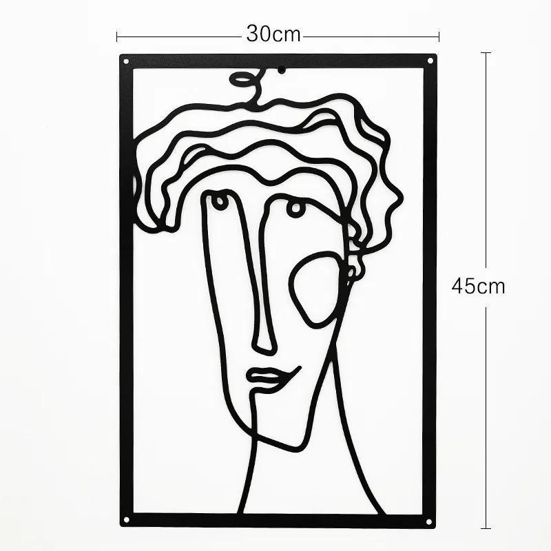 Modern Simple Abstract Female Line Decoration Background Wall Living Room Wall Decoration Hanging Painting Metal Material