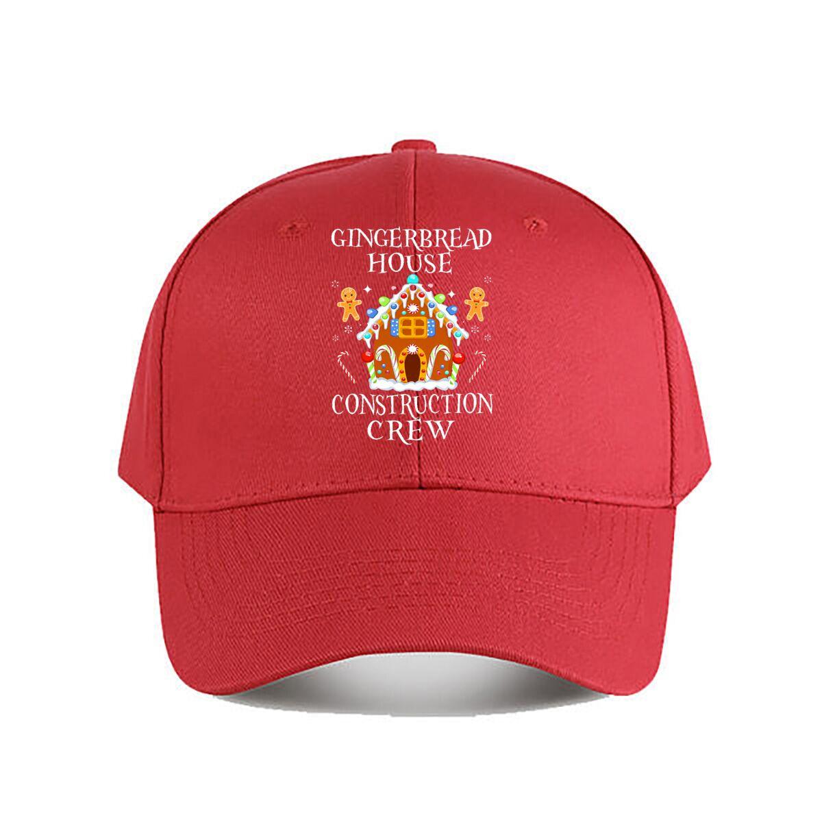Gingerbread House Construction Crew Christmas Decor Baseball Cap Fashion Unisex Sunhat Womens Outdoor Sports One Size