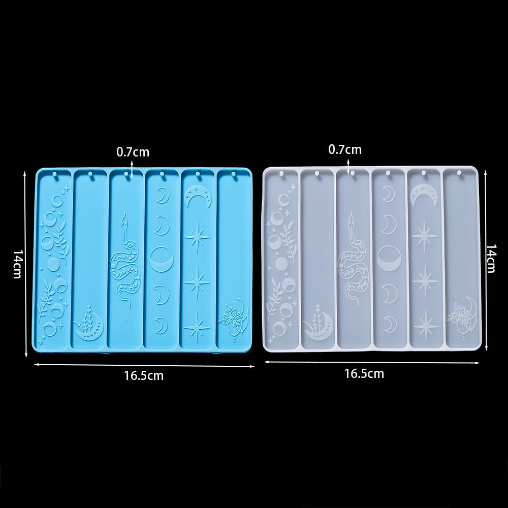 Lesezeichen Silikonform Blätter Mond Epoxidharz Gießform für DIY Kristall Epoxidharz Buch Dekoration Bastelbedarf