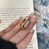 Light Luxury Retro Black Enamel Edging Ring Layered Style   Inlaid Crystal Rings For Women Creative Fashion Jewelry