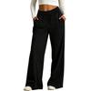 Women's Casual Loose Fit Wide Leg Pants with Drawstring and Pockets for Everyday Wear