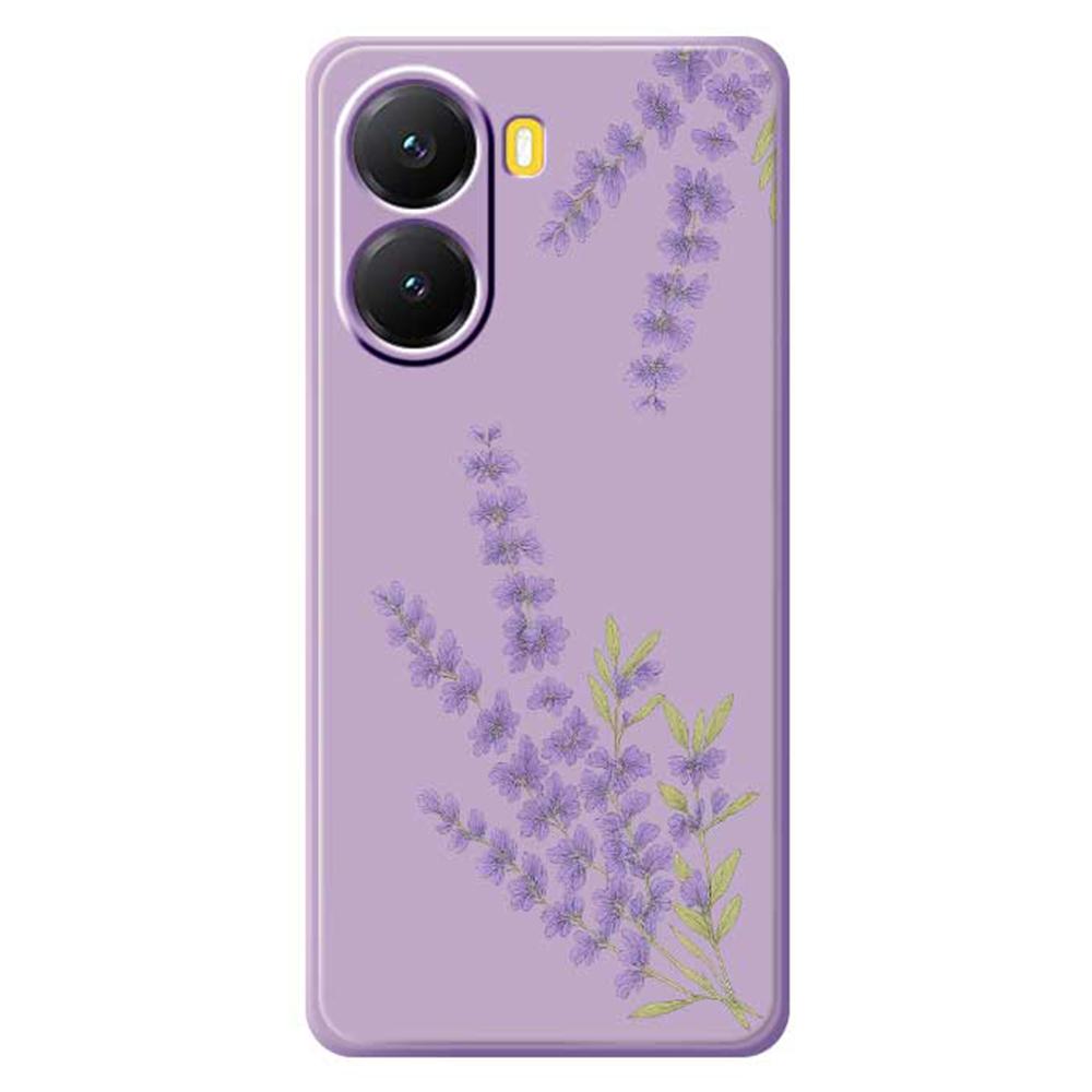 For Xiaomi Redmi Turbo 4 5G/Poco X7 Pro 5G Case Lavender Pattern Printing Straight Edge TPU Phone Back Cover