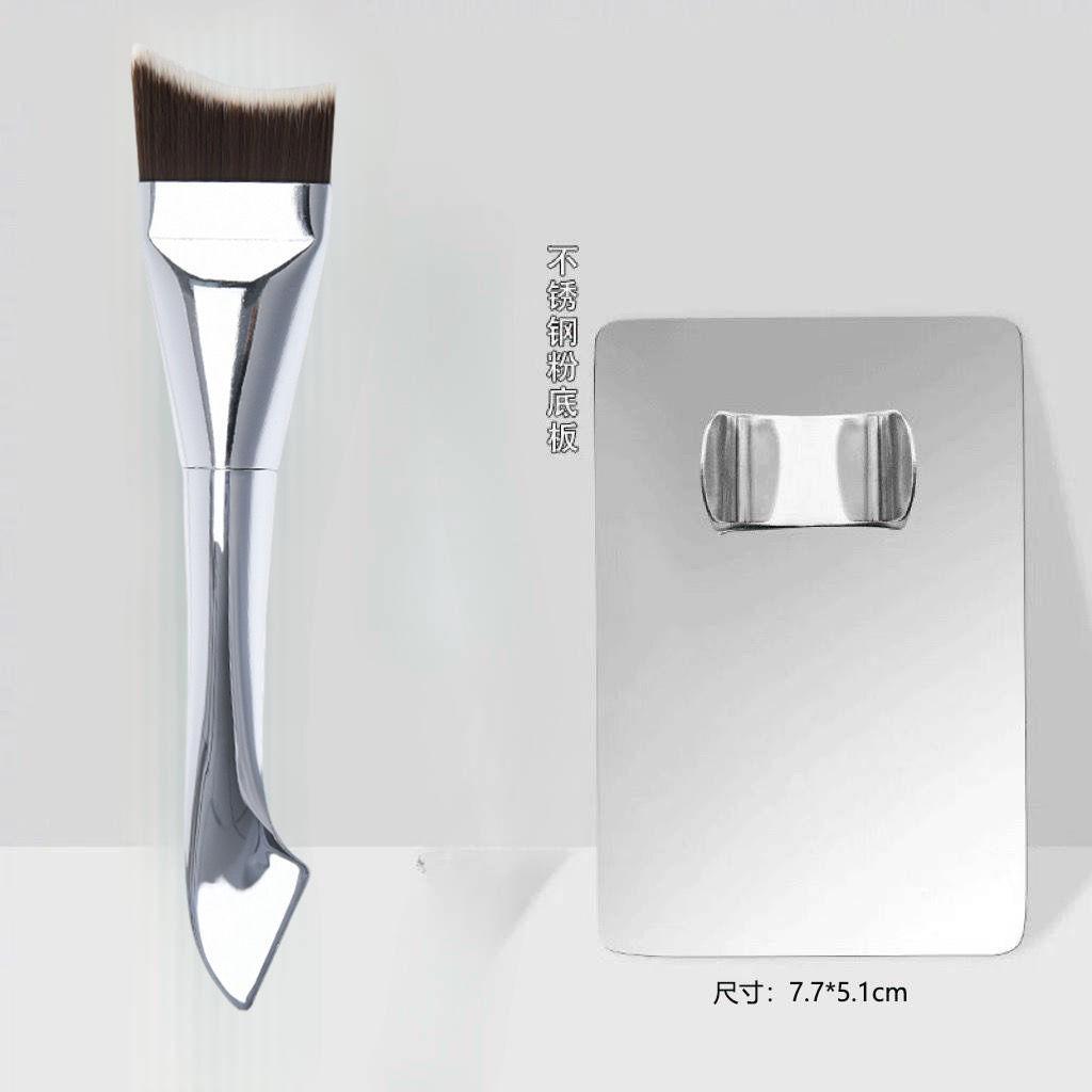Doppelköpfiger Meerjungfrauen Foundation Pinsel Make-up Pinsel Klar und Spurlos Masken Pinsel Weiches Haar mit Schaber Beauty Pinsel