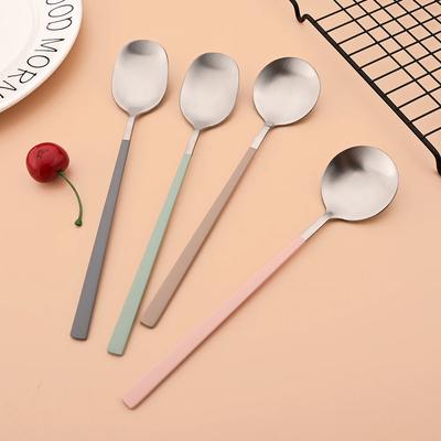 Stainless Steel Matte Cutlery Set Sushi Sticks Dinner Spoons Set 8Pcs Dinnerware Korean Chopsticks Dessert Spoon Flatware Set