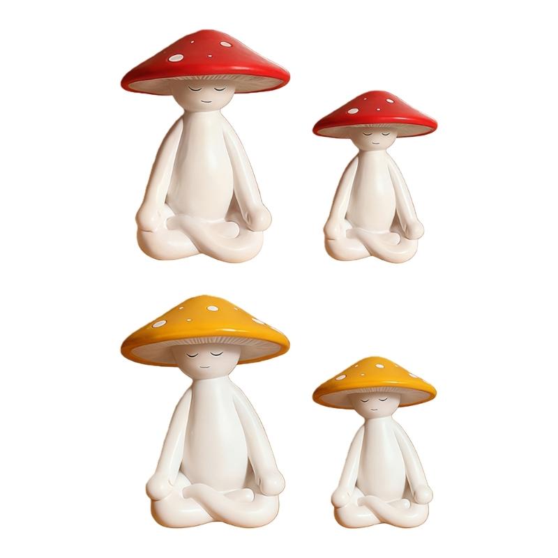 Garden Statue Fairys Garden Accessories Centrepieces Meditations Mushroom Figurines Sculptures Miniature Landscape Decors