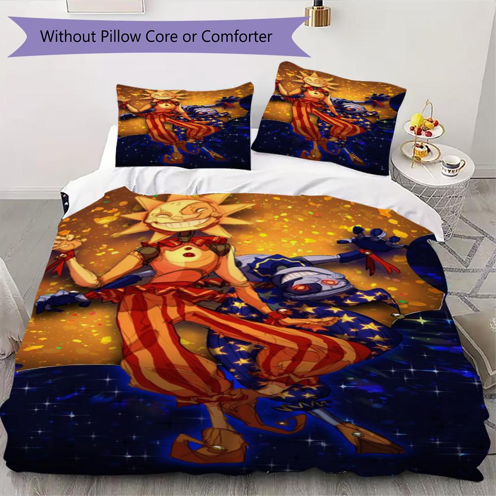 Sun & Moon Jester Anime Print Pattern Bedding,Quilt Set Quilt Cover Pillowcase Home Birthday Gift (1*duvet cover+2*pillowcase,without core)ZSJT0917373